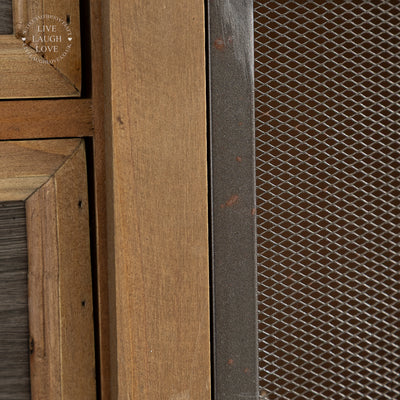 Vintage Industrial-Chic Wall Unit With Sliding Door
