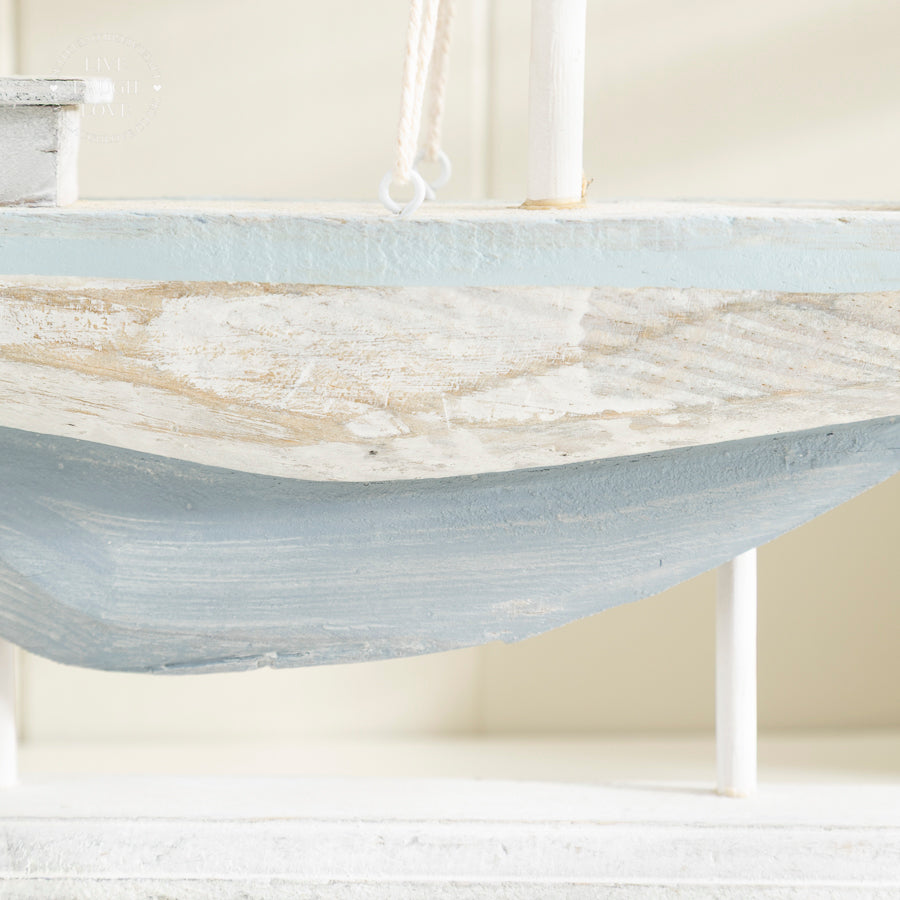 Nautical Decorative Sailboat Ornament - Coastal Beach Style Decor