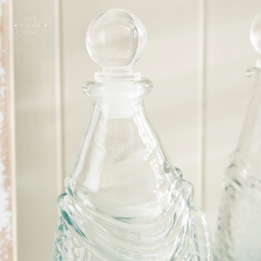Glass Fish-Shaped Bottle with Stopper - Nautical Home Decor