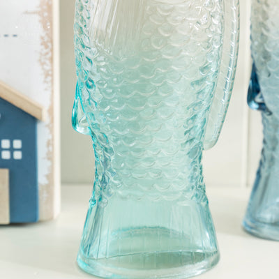 Glass Fish-Shaped Bottle with Stopper - Nautical Home Decor