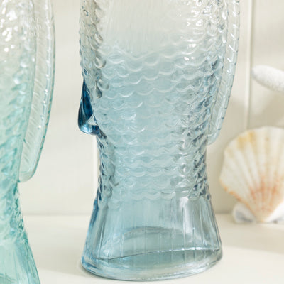 Glass Fish-Shaped Bottle with Stopper - Nautical Home Decor
