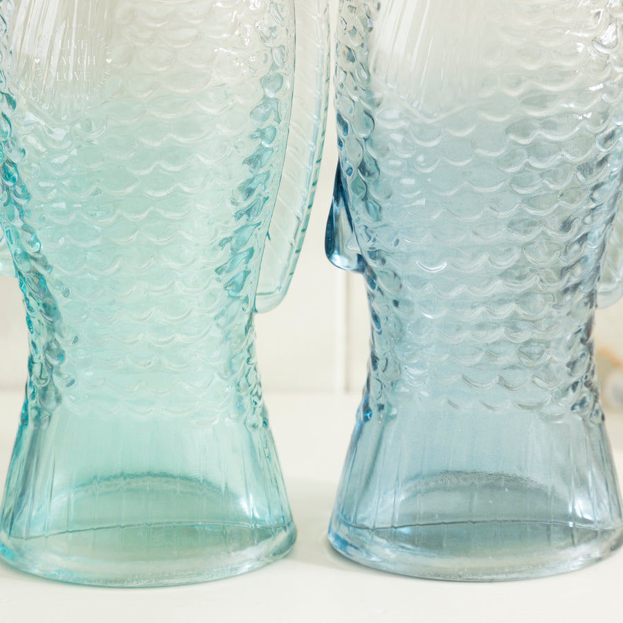 Glass Fish-Shaped Bottle with Stopper - Nautical Home Decor