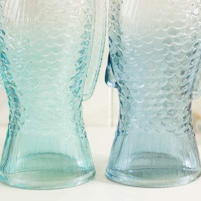 Glass Fish-Shaped Bottle with Stopper - Nautical Home Decor