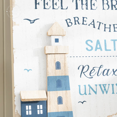 Nautical Beach Rules Wooden Wall Plaque - Coastal Wall Art