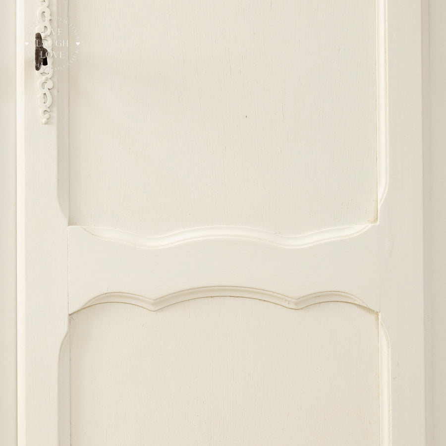 Vintage French Oak Triple Wardrobe - Elegant Shabby Chic Storage