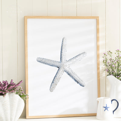 Coastal Framed Nautical Wall Art - Shell, Starfish & Nautilus Prints
