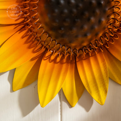 Metal Sunflower Head Wall Decoration – Set of 3 Vibrant Rustic Floral Wall Art