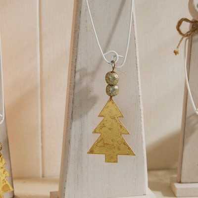 Rustic Wooden Reindeer Ornaments with Antler Detail - Festive Shelf Sitter