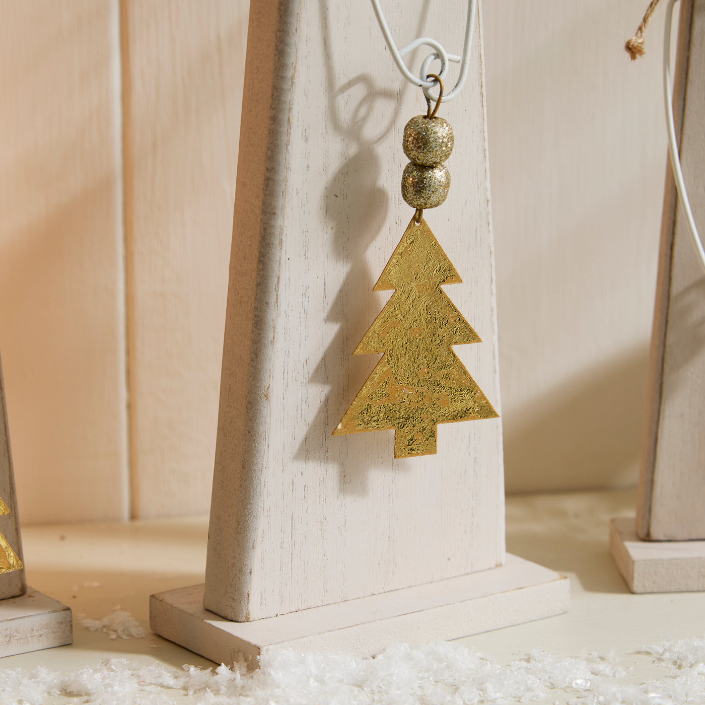 Rustic Wooden Reindeer Ornaments with Antler Detail - Festive Shelf Sitter