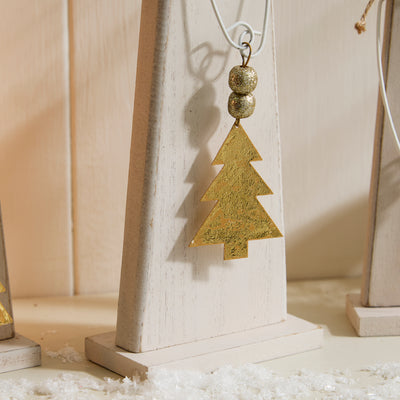 Rustic Wooden Reindeer Ornaments with Antler Detail - Festive Shelf Sitter