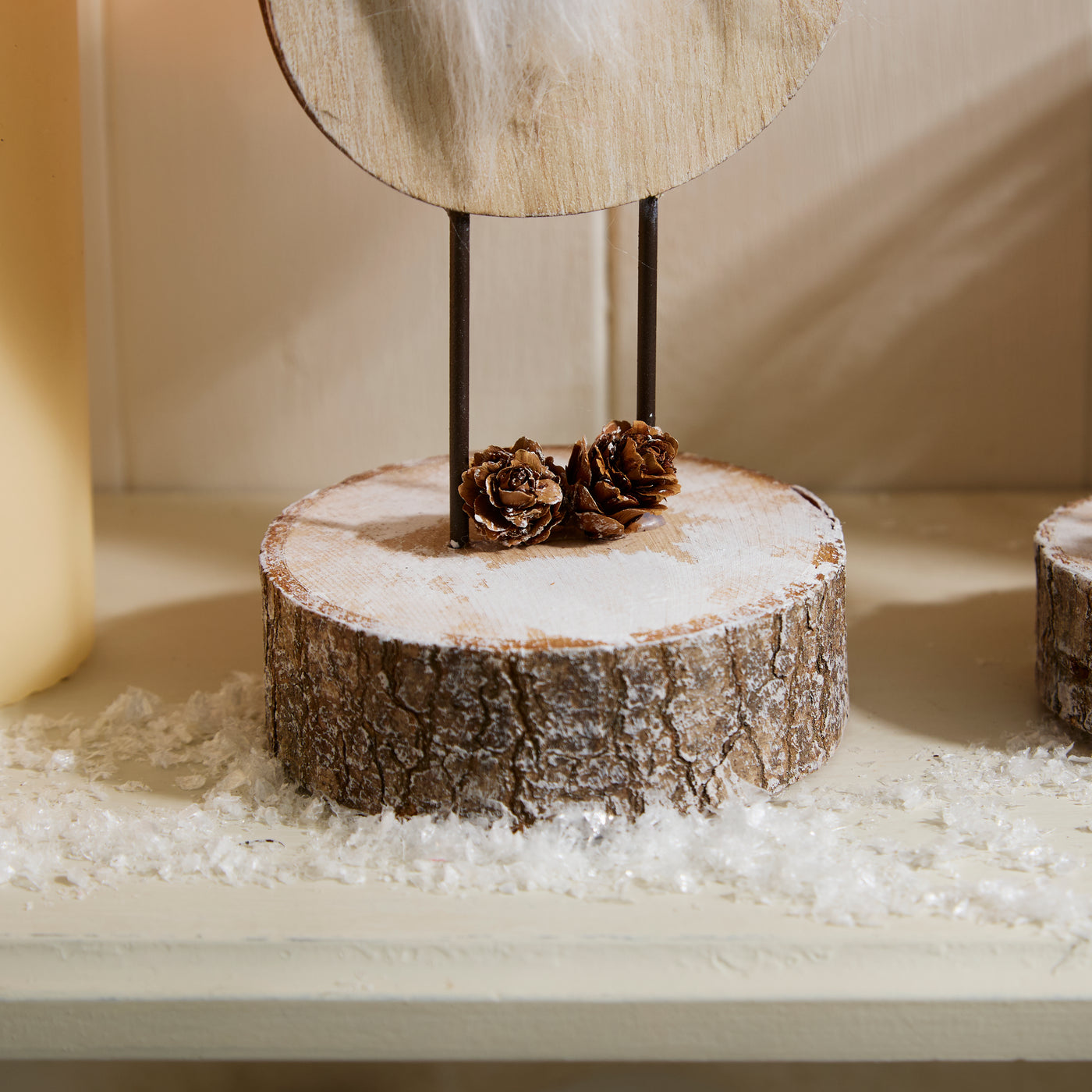 Wooden Standing Santa Ornament with Gift