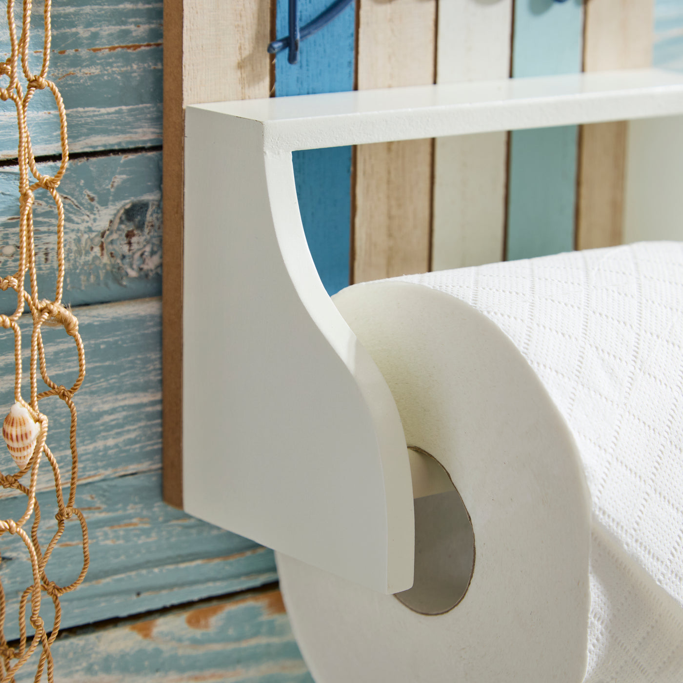 Beach Hut Toilet Roll Holder – Nautical Coastal Bathroom Accessory