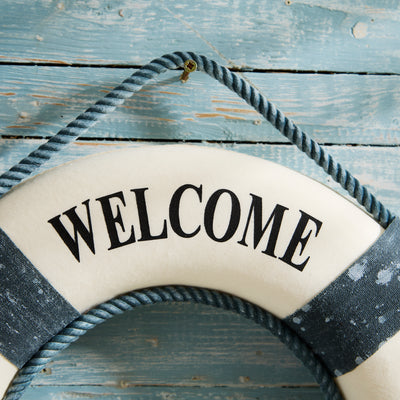 Welcome Aboard Lifebuoy Wall Decoration – Nautical Coastal Decor