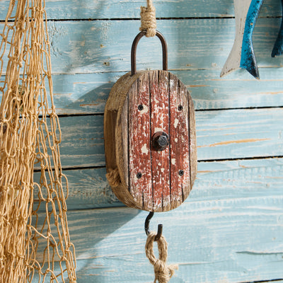 Rustic Wooden Pulley Hook