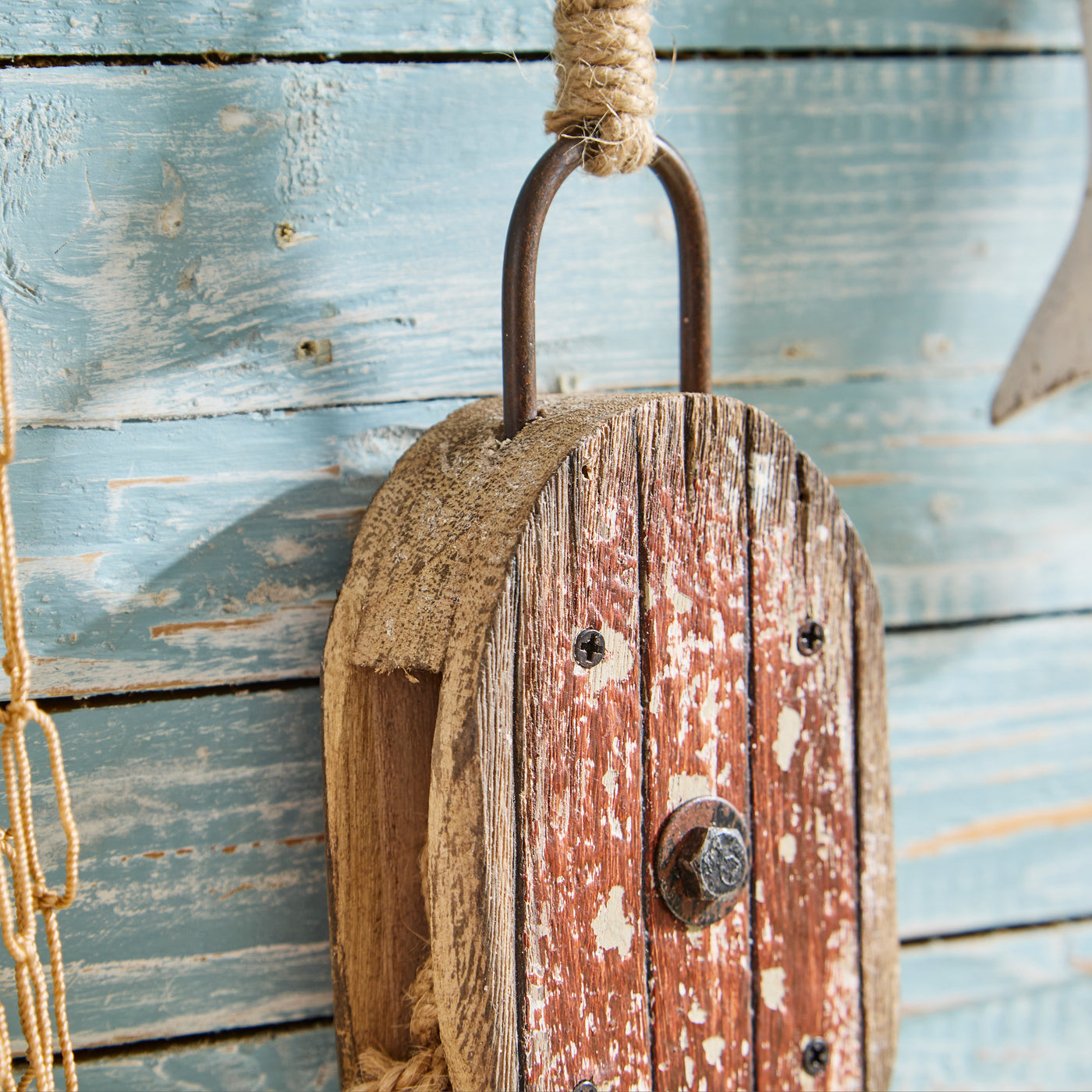 Rustic Wooden Pulley Hook