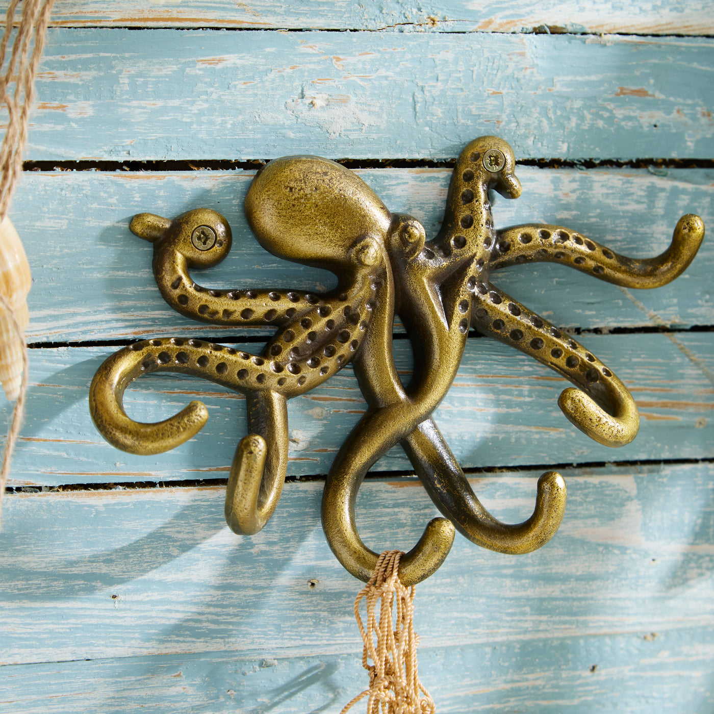 Octopus Metal Wall Hooks – Brass