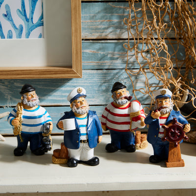 Set of 4 Nautical Sailor Figurines – Seaside Ornaments
