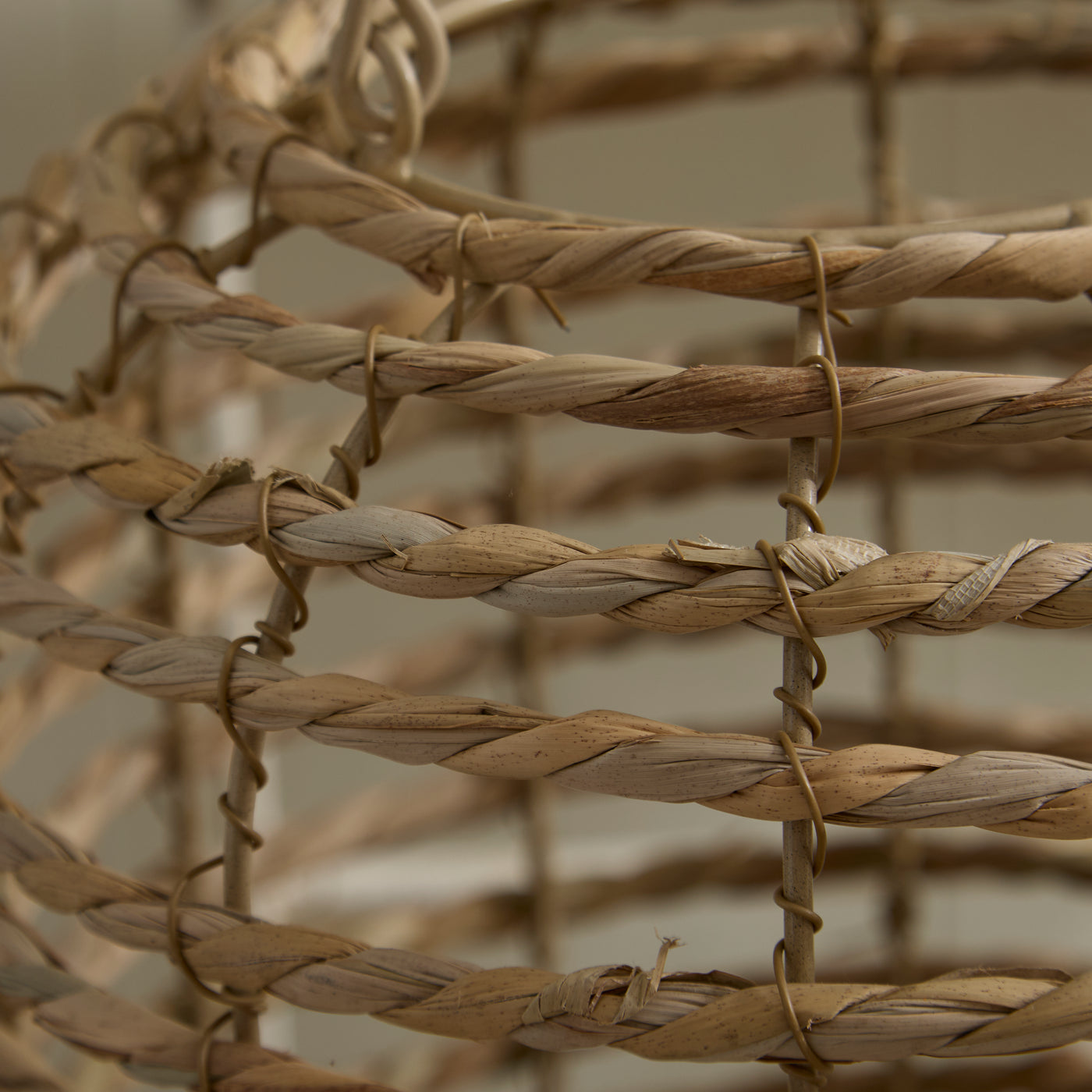 Seagrass Lantern with Glass Candle Holder