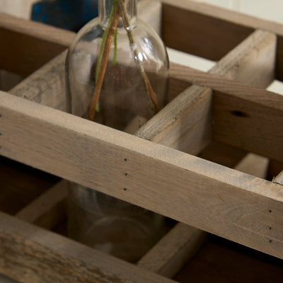 Solid Wood Eight Bottle Holder – Vintage Country Style