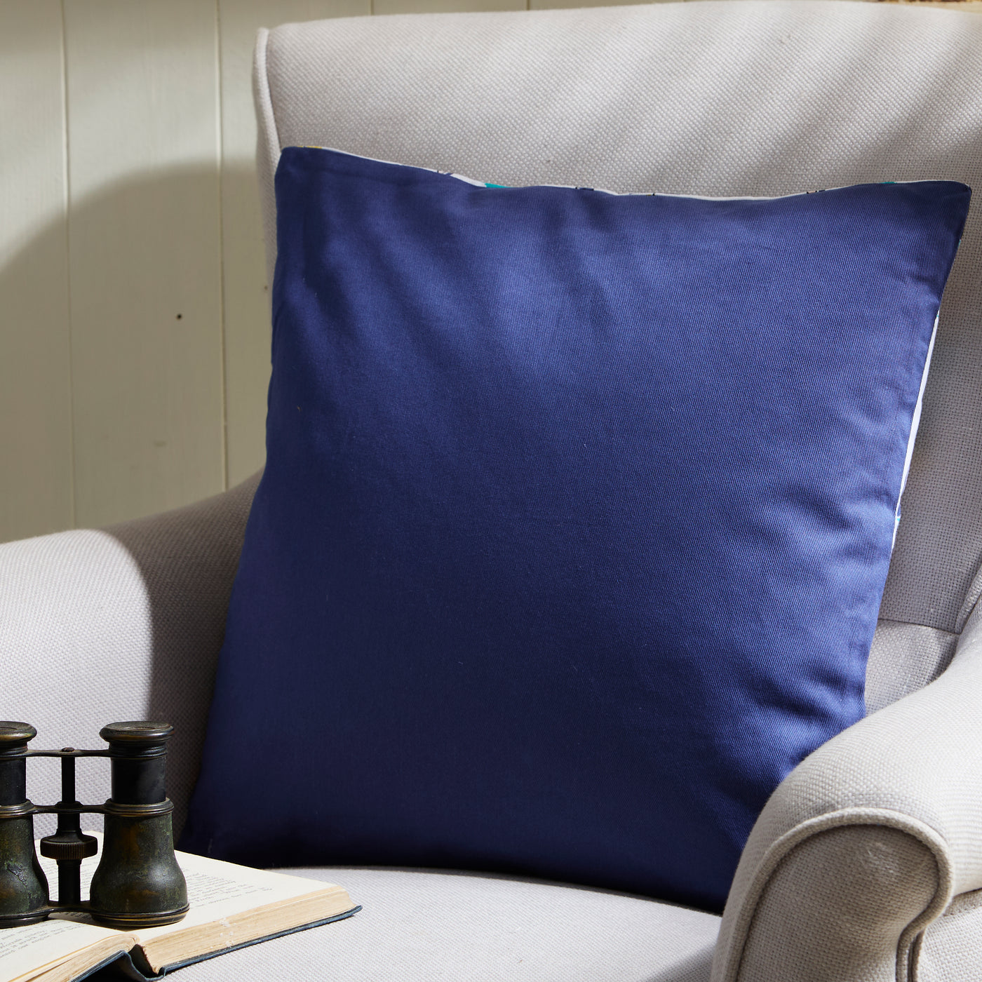 Sailing Boats Cushion – Nautical White Pillow with Colourful Yachts