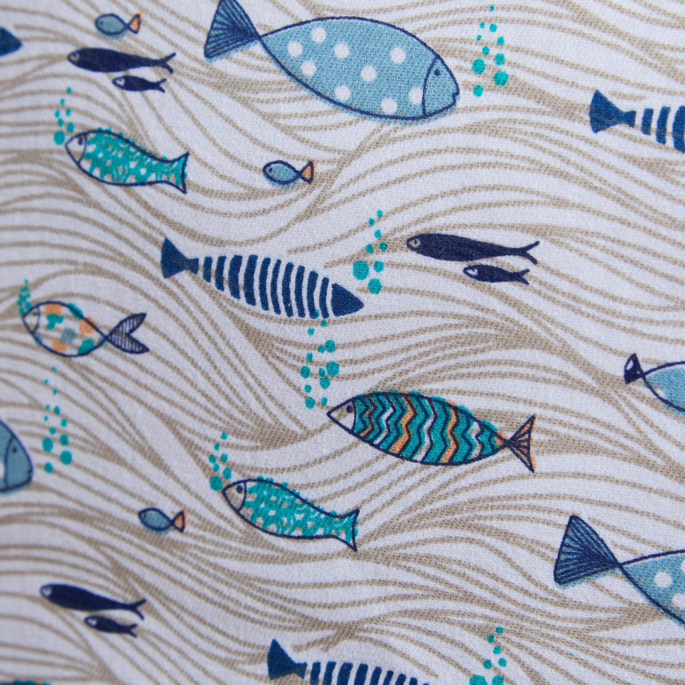 Coastal Fish Pattern Cushion – Nautical Decorative Design