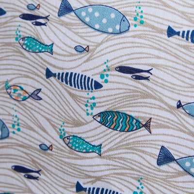 Coastal Fish Pattern Cushion – Nautical Decorative Design