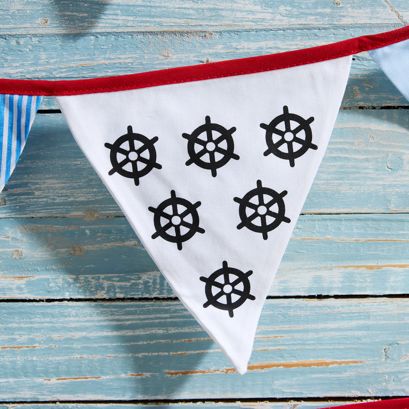 Nautical Fabric Bunting – Anchor & Lifebuoy Coastal Garland