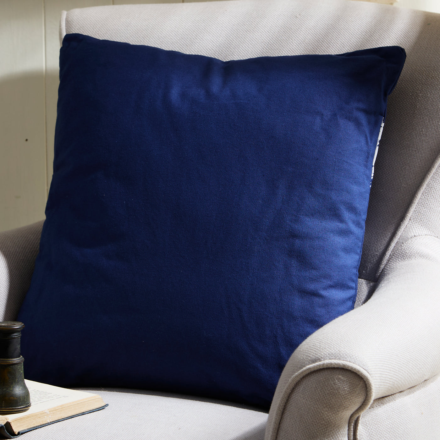 Navy Seahorse Cushion – Nautical Coastal Print Pillow