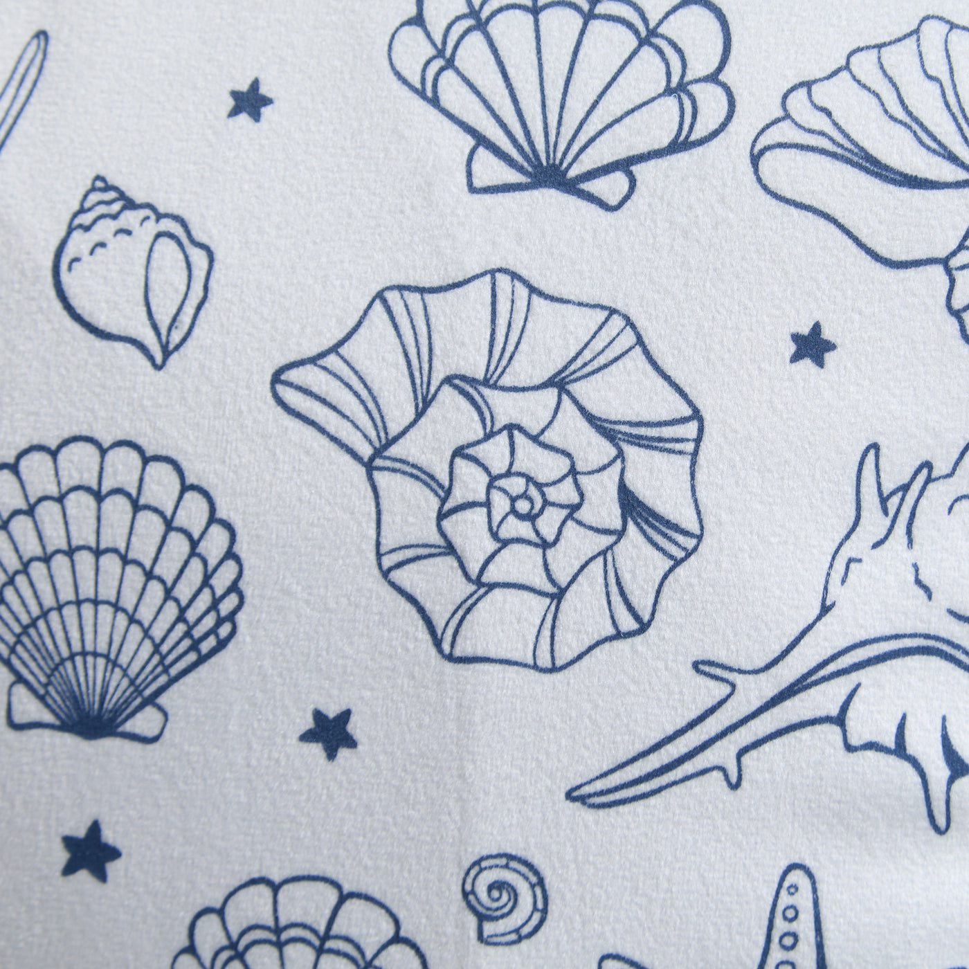 Seashell & Starfish Cushion – Nautical White Pillow with Marine Motif