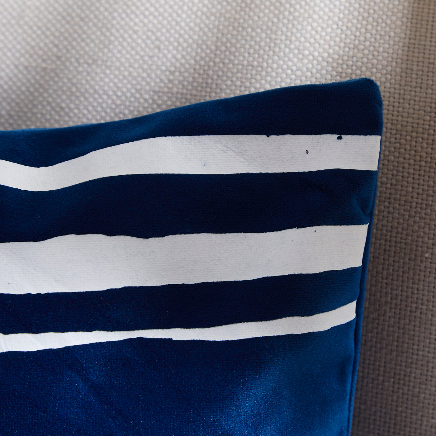 Navy Nautical Cushion with White Fish Design – Nautical Decorative Pillow