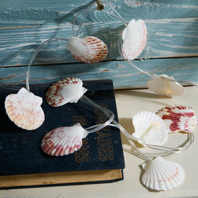 LED Shell Garland – Coastal String Lights with Real Seashells