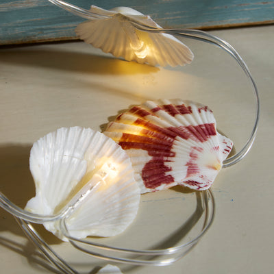 LED Shell Garland – Coastal String Lights with Real Seashells