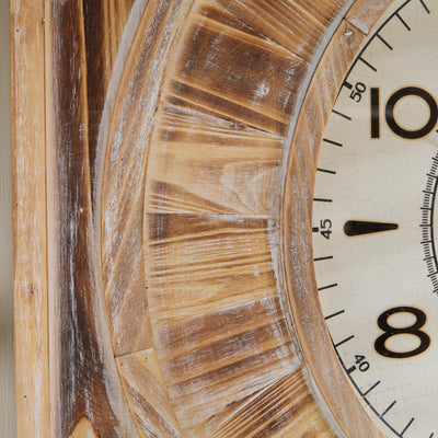 Rustic Wooden Wall Clock with Square Frame