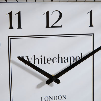 Whitechapel Square Wall Clock with Distressed Ribbed Frame