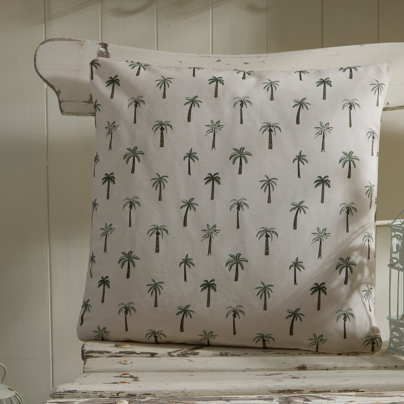 Tropical Botanical Square Outdoor Cushion – Mini Palm Repeat