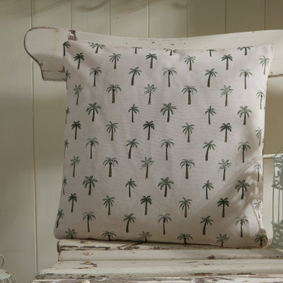 Tropical Botanical Square Outdoor Cushion – Mini Palm Repeat
