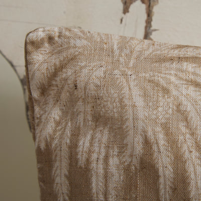 Tropical Botanical Square Outdoor Cushion – Taupe Jungle Print