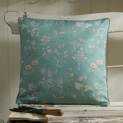 Floral Outdoor Cushion Sage Green – Water-Resistant Pillow for Garden & Home