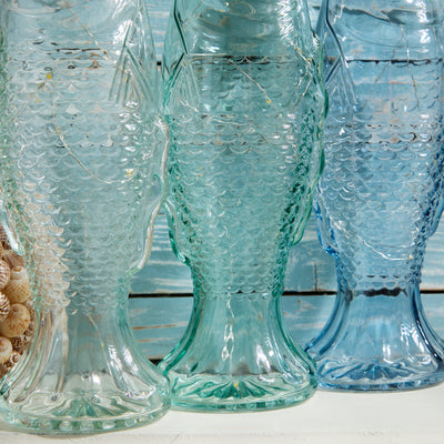 Glass Fish-Shaped LED Bottle Light with Cork