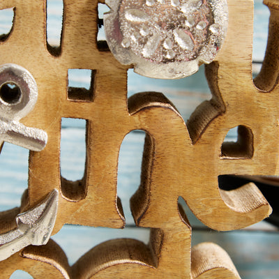 Wooden Beach "Sea you" Sign – Nautical Wood & Metal Decor