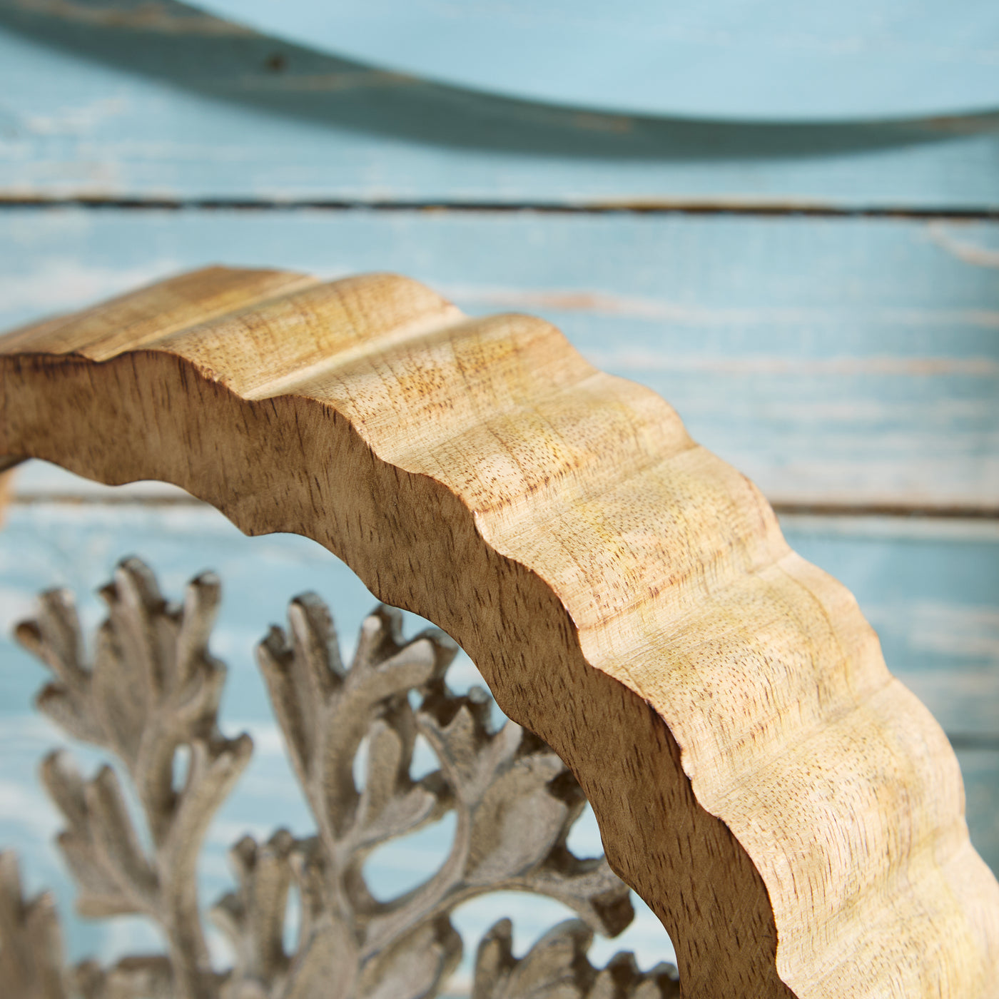Wood & Metal Coral in Shell Ornament – Coastal Nautical Decor