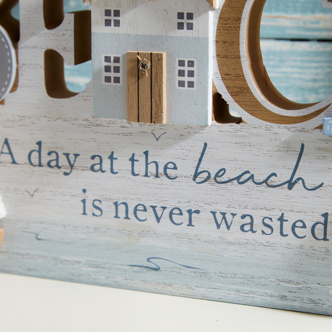 Wooden Nautical BEACH Sign with Sailing Boat - A day at the beach