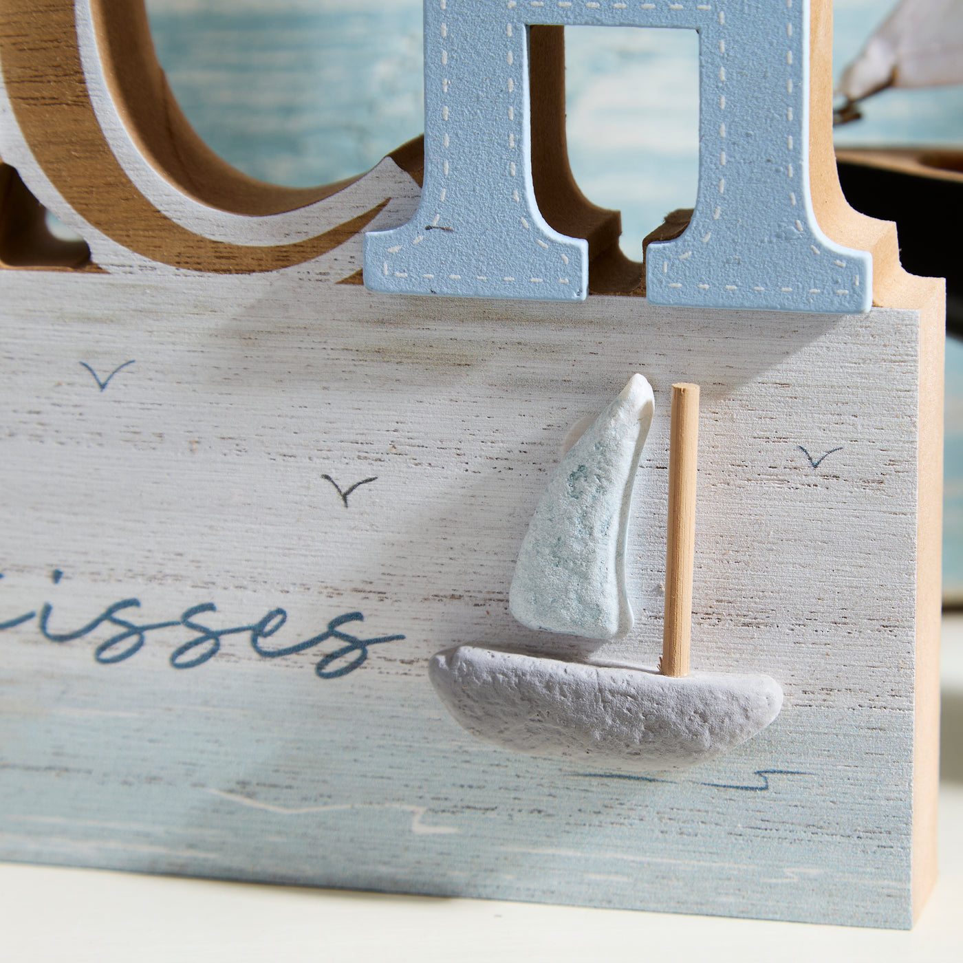 Wooden Nautical BEACH Sign with Sailing Boat - Sandy toes