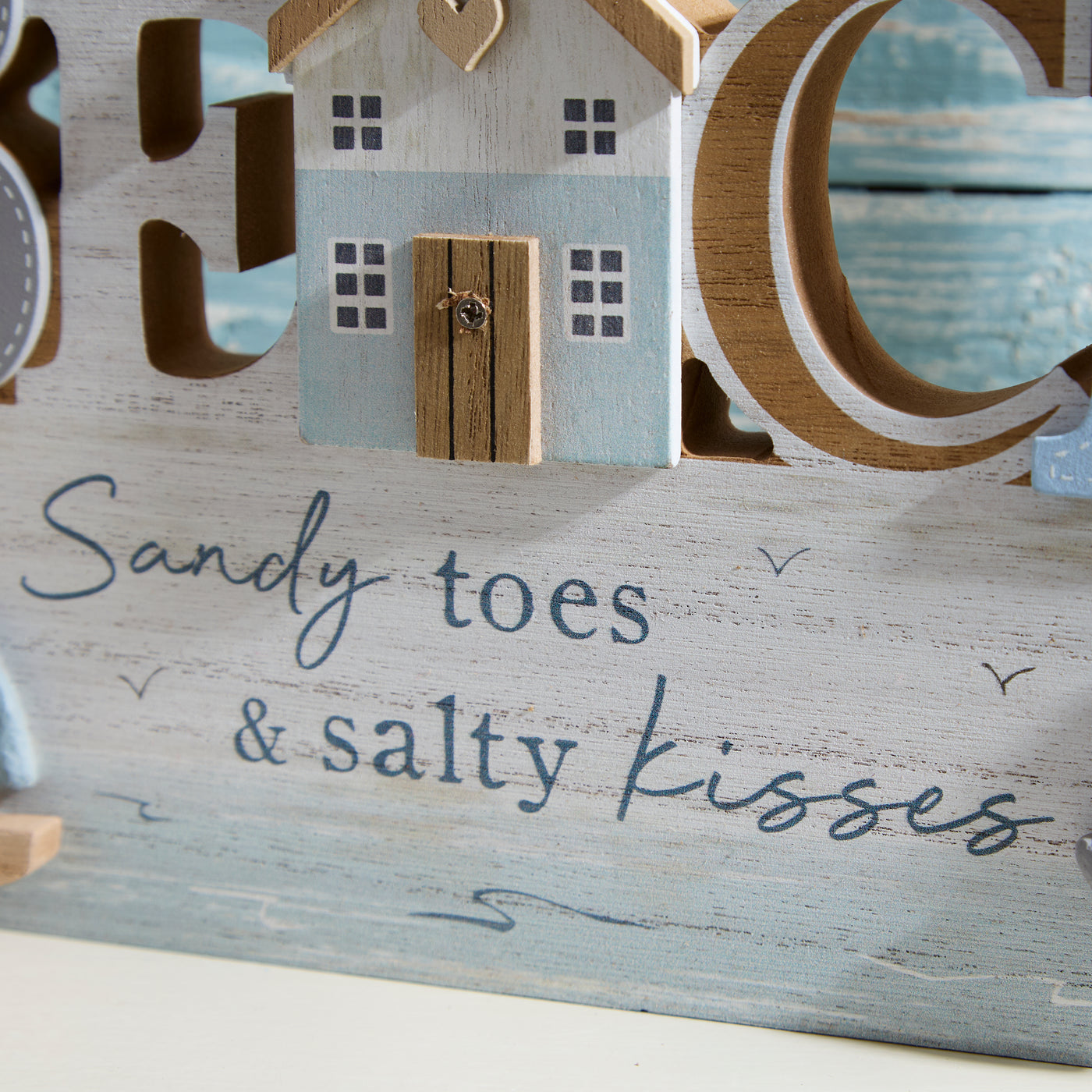 Wooden Nautical BEACH Sign with Sailing Boat - Sandy toes