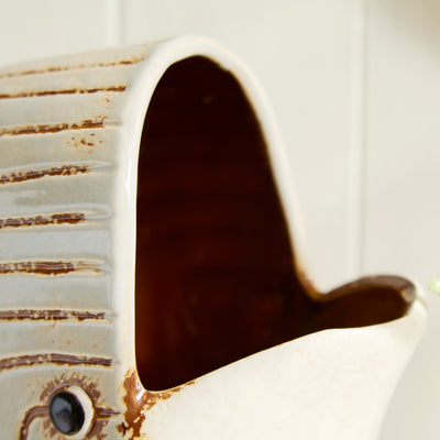 Ceramic Whale Jug Vase – Coastal Blue Glazed Ornament