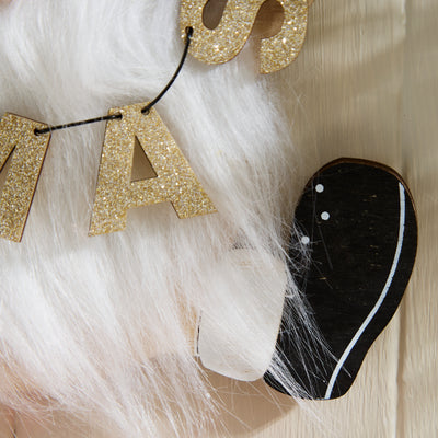 Wooden Hanging Christmas Gonk with XMAS Garland