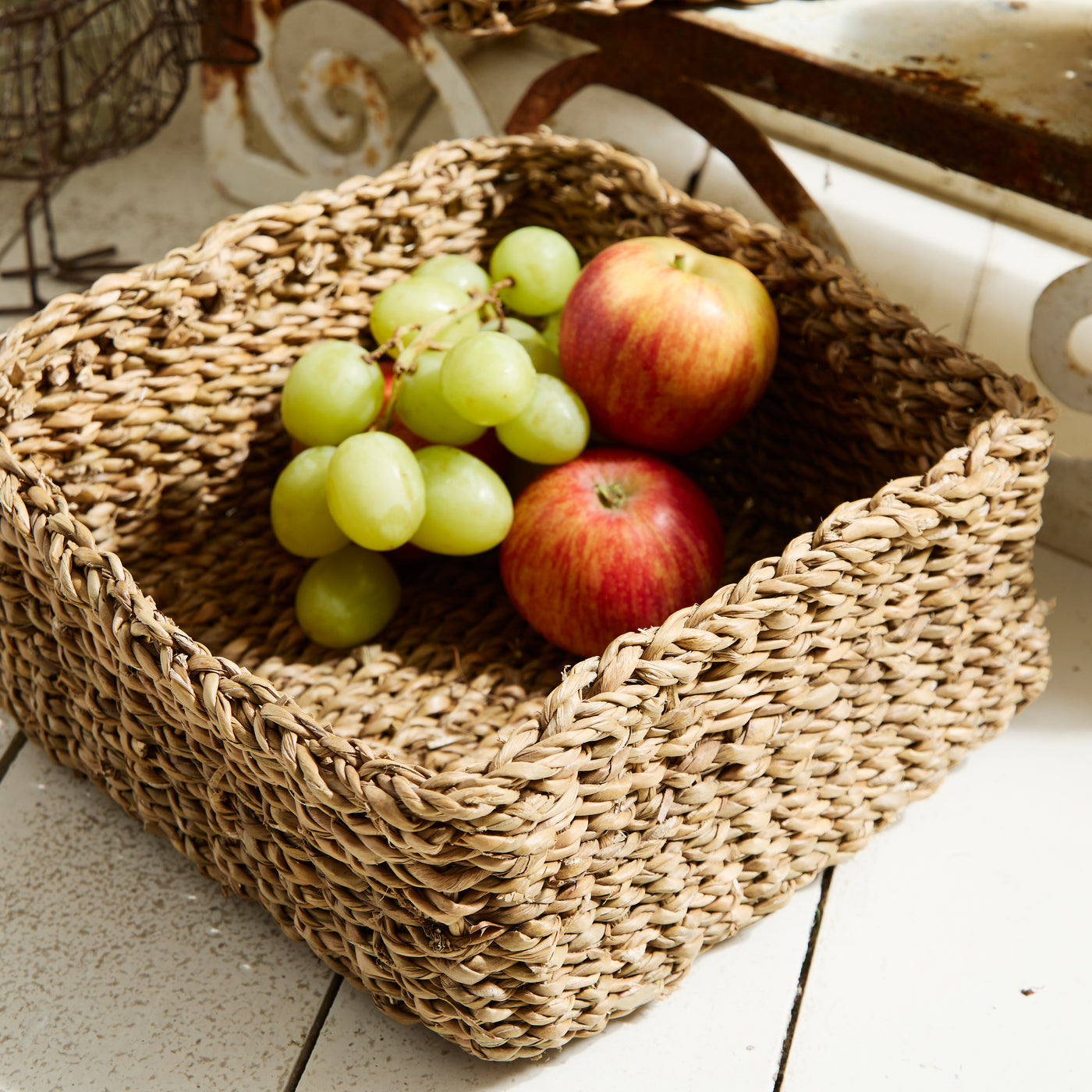 Handwoven Natural Seagrass Storage Baskets – Set of 3 Square Baskets