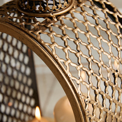 Vintage Gold Lantern & Candle Holder  – Sold individually or as a set.