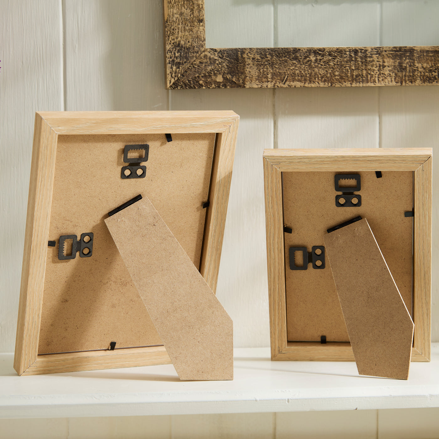 Natural Wood Photo Frame with Carved Border Design – Available in Two Sizes