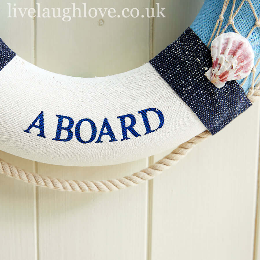 Welcome Aboard Nautical Lifebuoy Wall Decoration